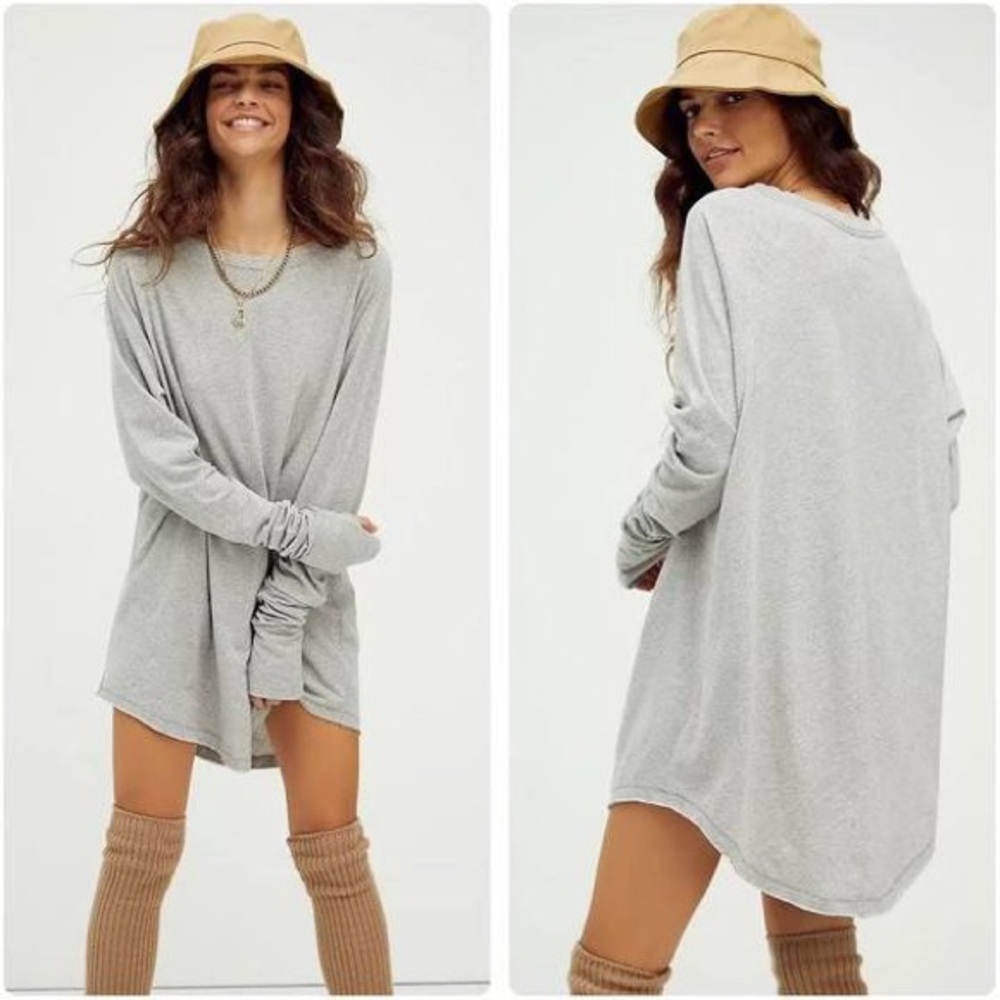 NWT Free People We The Free Arden Tee - Grey - Picture 1 of 9